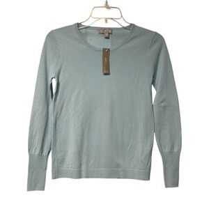 New! J. Crew 100% Merino Wool Crewneck Sweater NWT size XXS light blue